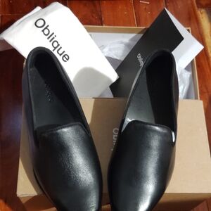 Black Women's Loafers Oblique Brand Leather